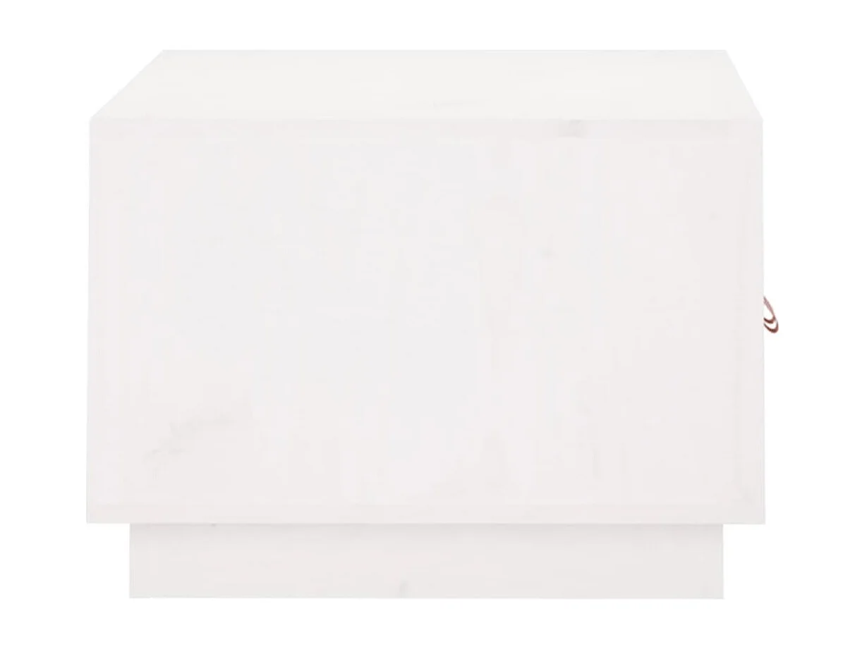 Table basse Blanc 80x50x35 cm Bois massif de pin