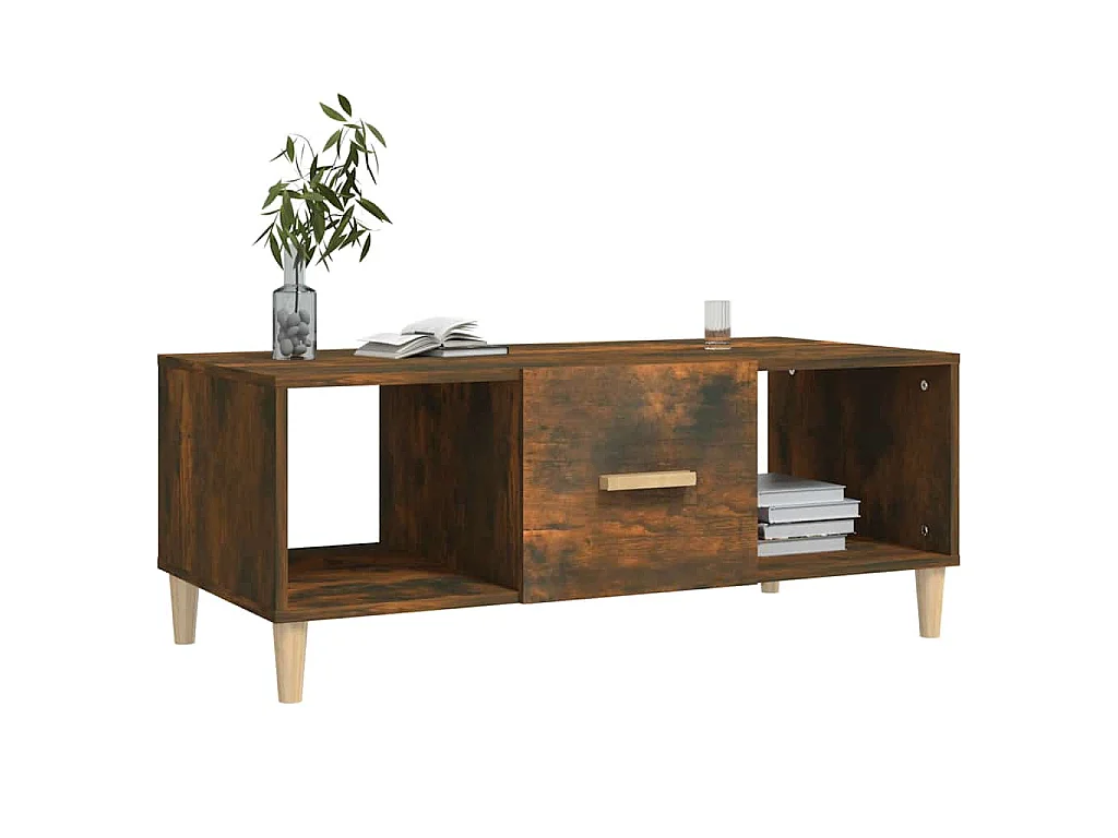Mesa de centro madera contrachapada roble ahumado 102x50x40 cm