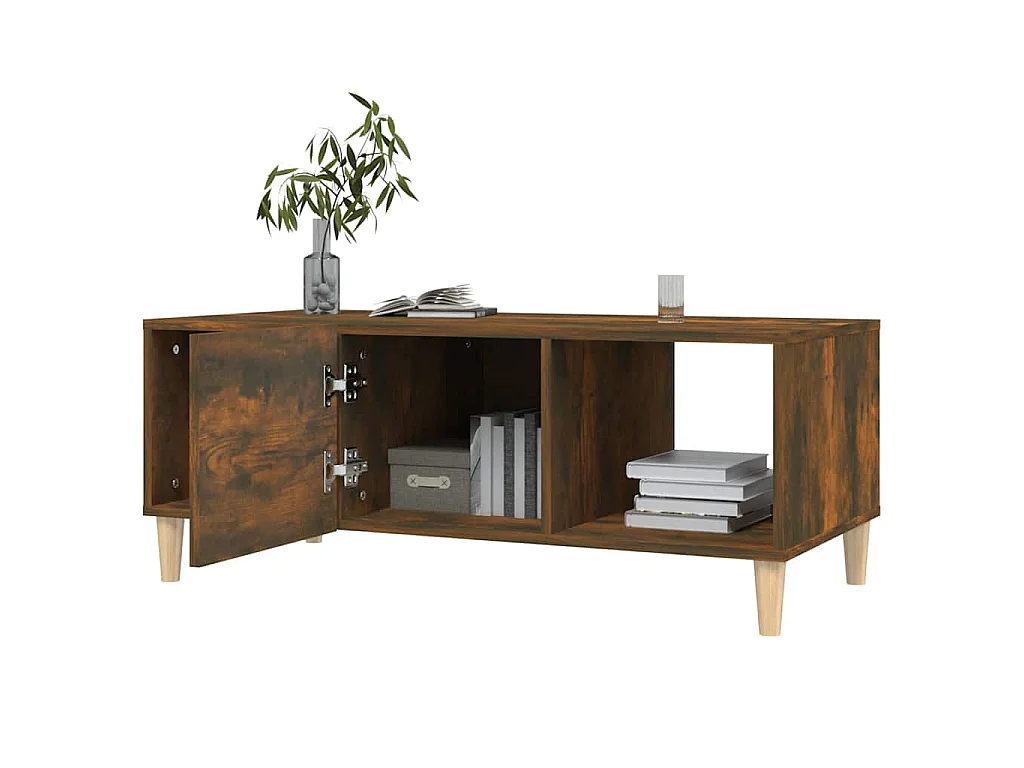 Mesa de centro madera contrachapada roble ahumado 102x50x40 cm