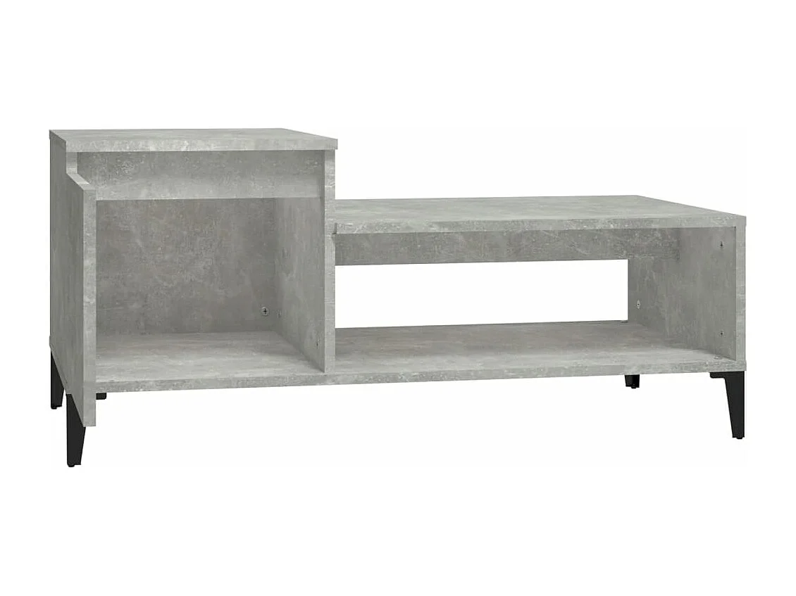 Table basse Gris béton 100x50x45 cm Bois d'ingénierie