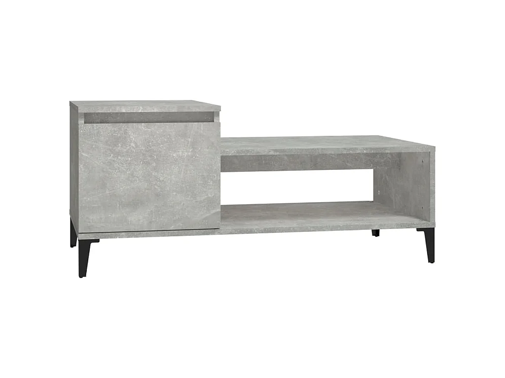 Table basse Gris béton 100x50x45 cm Bois d'ingénierie