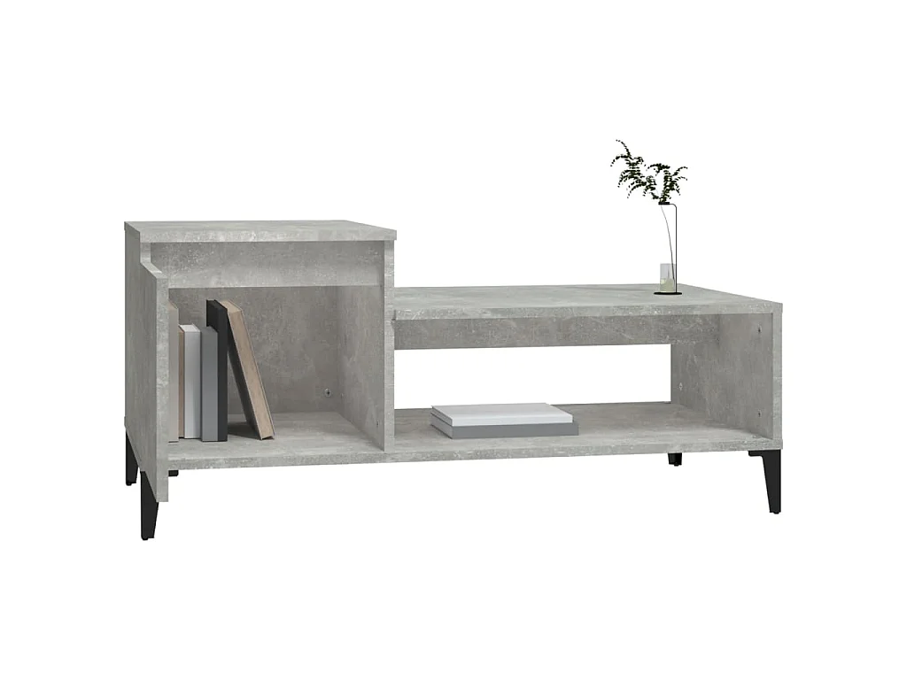 Table basse Gris béton 100x50x45 cm Bois d'ingénierie