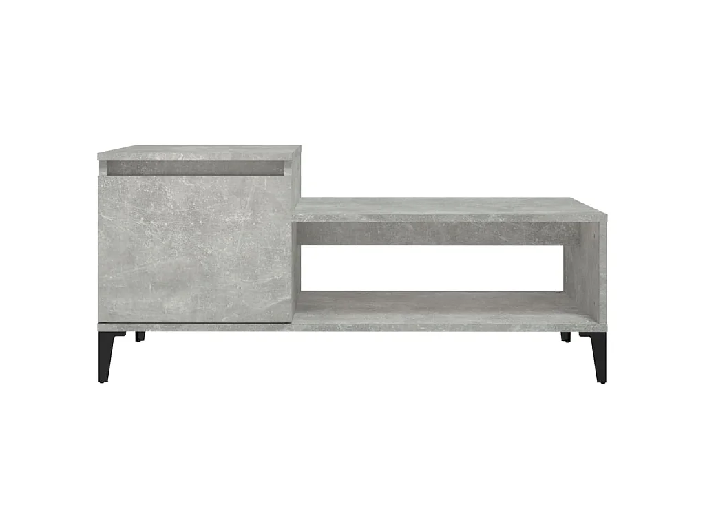 Table basse Gris béton 100x50x45 cm Bois d'ingénierie