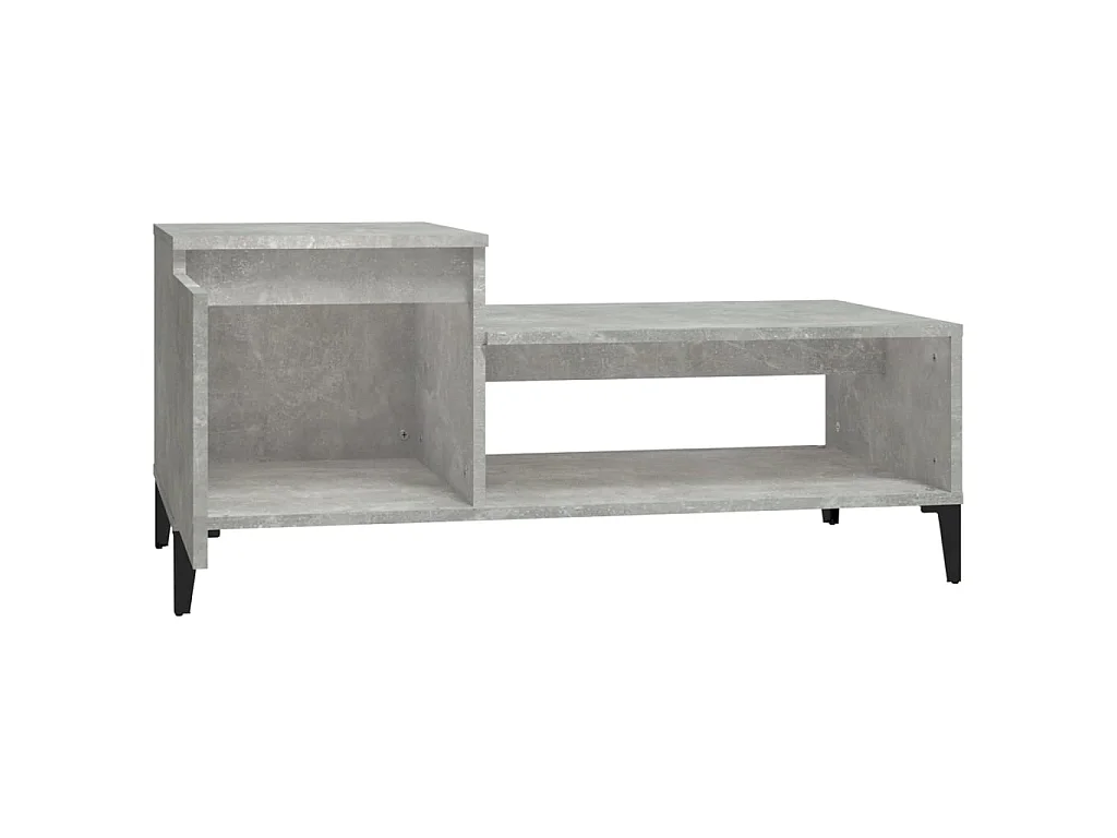 Table basse Gris béton 100x50x45 cm Bois d'ingénierie