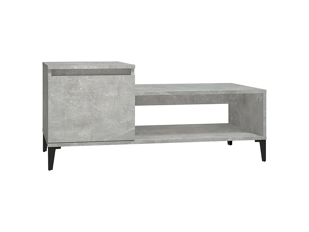 Table basse Gris béton 100x50x45 cm Bois d'ingénierie