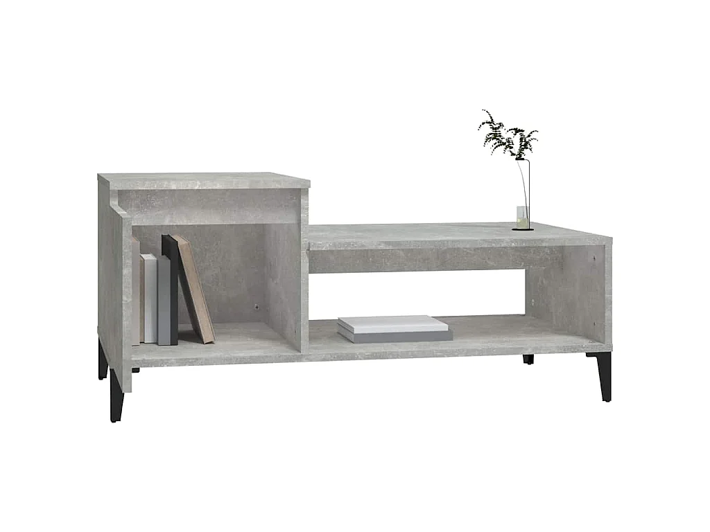 Table basse Gris béton 100x50x45 cm Bois d'ingénierie