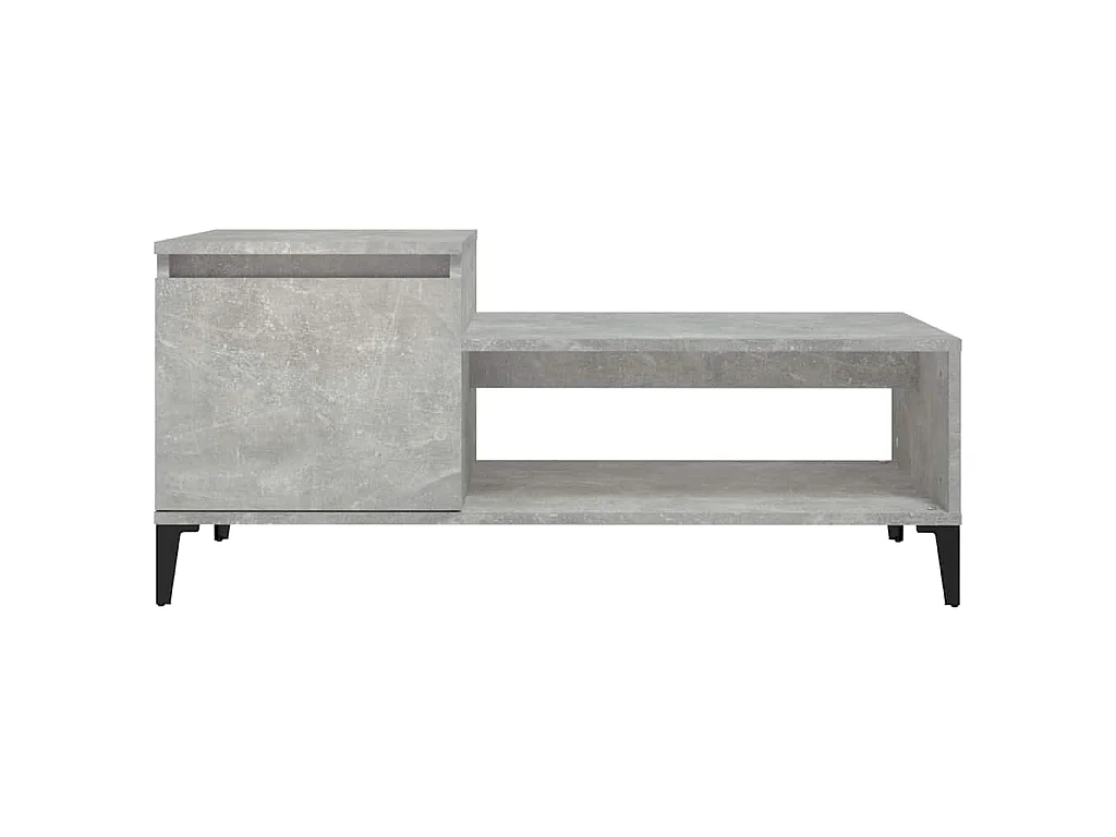 Table basse Gris béton 100x50x45 cm Bois d'ingénierie