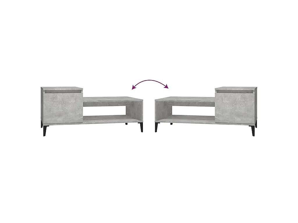 Table basse Gris béton 100x50x45 cm Bois d'ingénierie