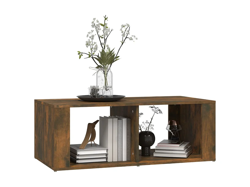 Table basse Chêne fumé 100x50x36 cm Bois d'ingénierie