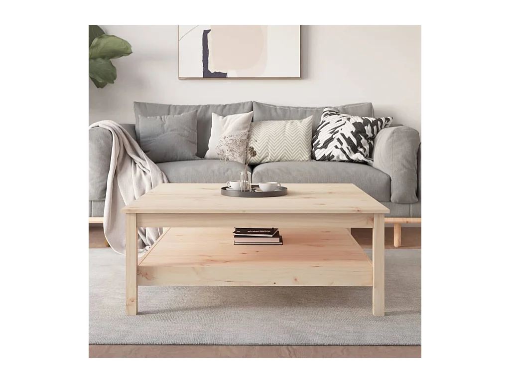 Table basse 100x100x40 cm Bois massif de pin