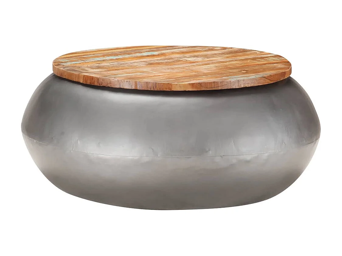 Table basse Gris 68x68x30 cm Bois de récupération solide