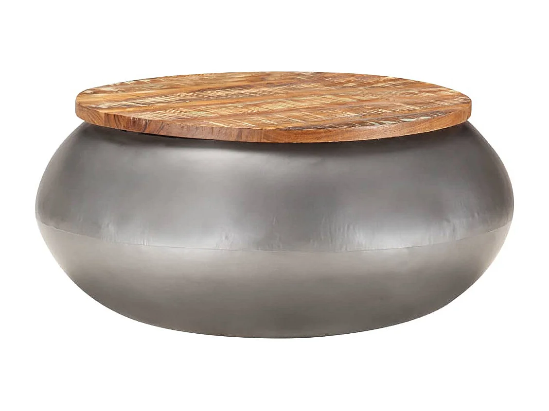 Table basse Gris 68x68x30 cm Bois de récupération solide