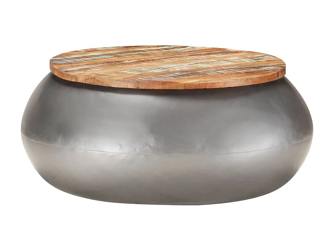 Table basse Gris 68x68x30 cm Bois de récupération solide