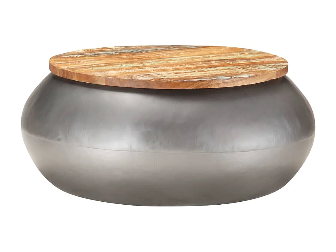 Table basse Gris 68x68x30 cm Bois de récupération solide