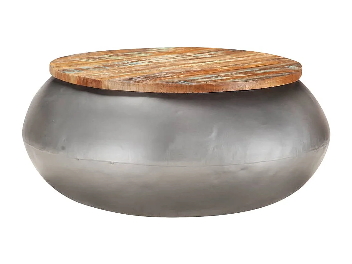 Table basse Gris 68x68x30 cm Bois de récupération solide