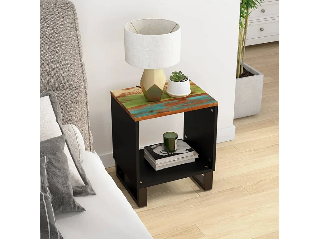 Salontafel 40x31x46 cm massief gerecycled hout en bewerkt hout