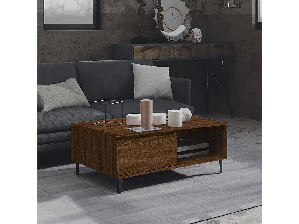 Couchtisch Braun Eichen-Optik 90x60x35 cm Holzwerkstoff