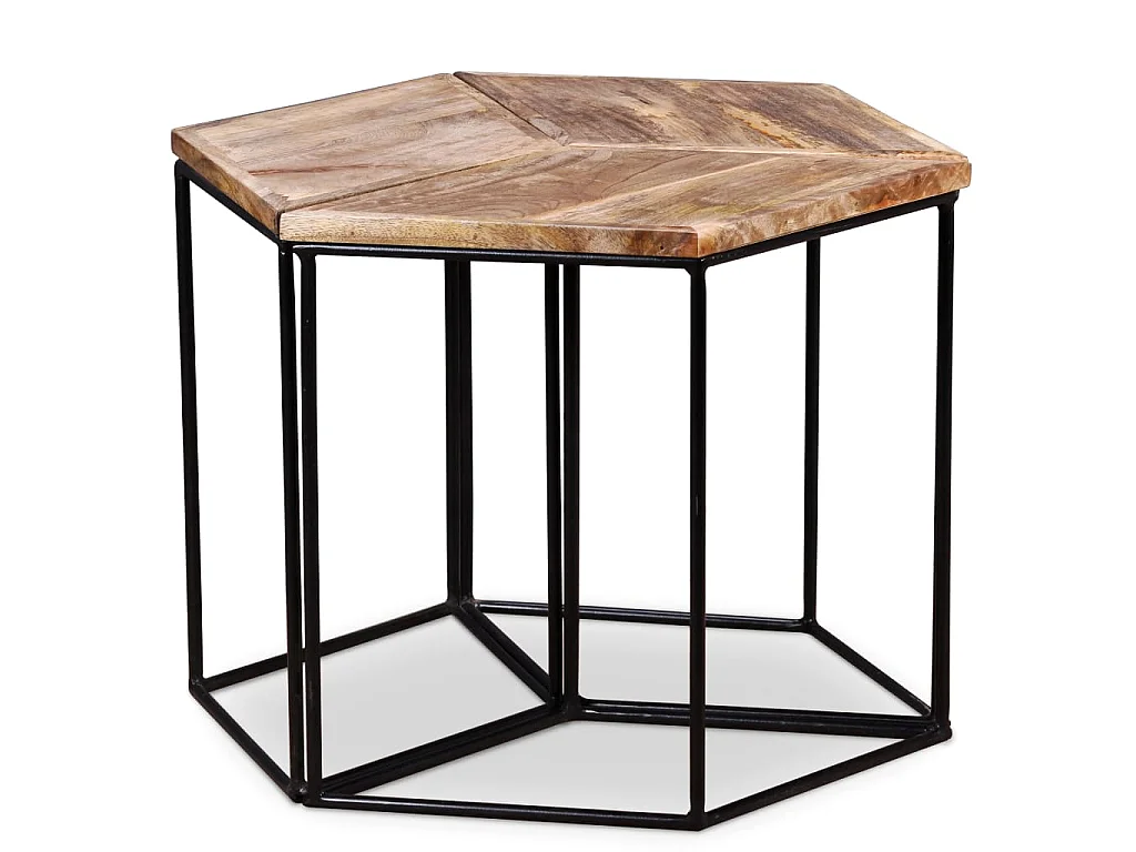 Table basse Bois de manguier massif 56x48x40 cm