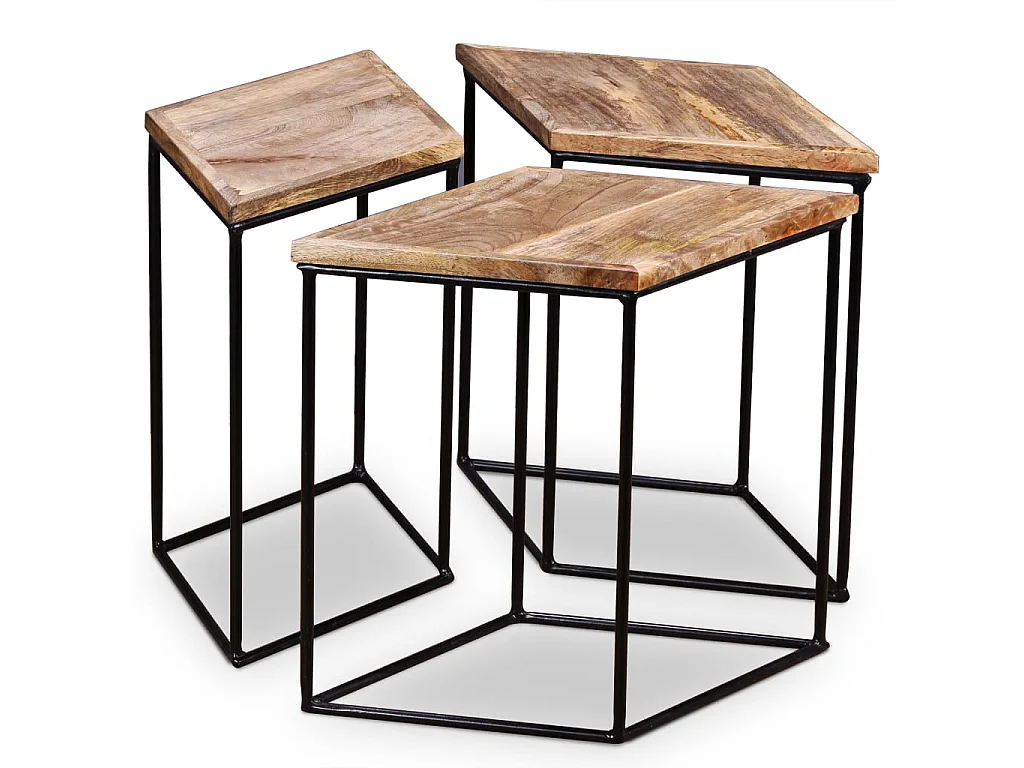 Table basse Bois de manguier massif 56x48x40 cm