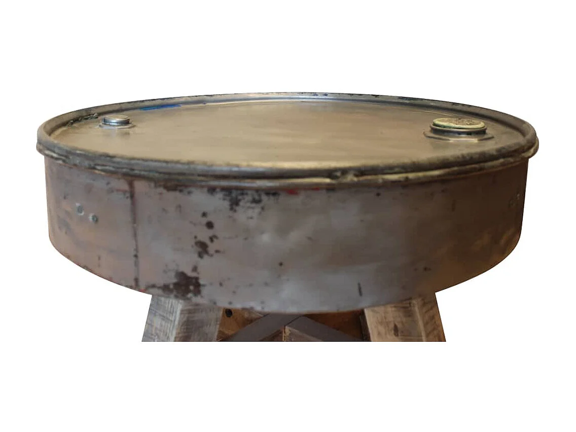 Salontafel 60x45 cm gemengd gerecycled hout zilver