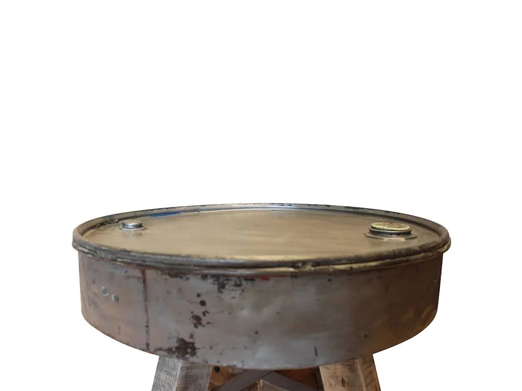Table basse bois de récupération mélangé 60x45 cm argenté
