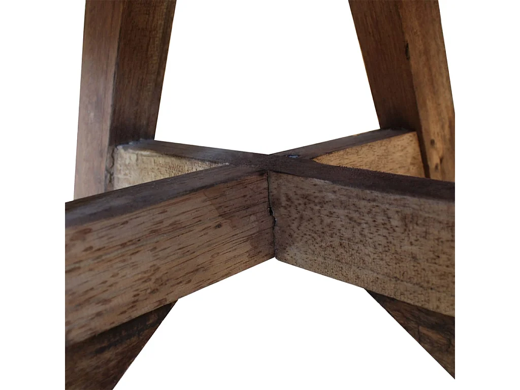 Table basse bois de récupération mélangé 60x45 cm argenté