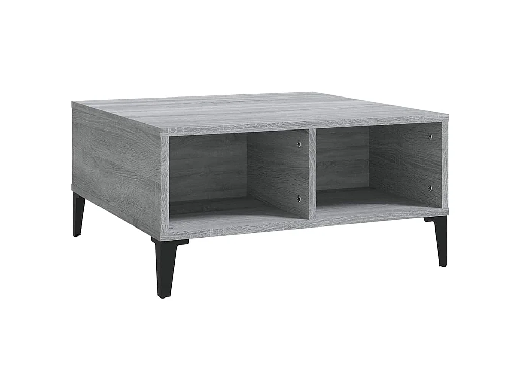 Table basse sonoma gris 60x60x30 cm bois d'ingénierie