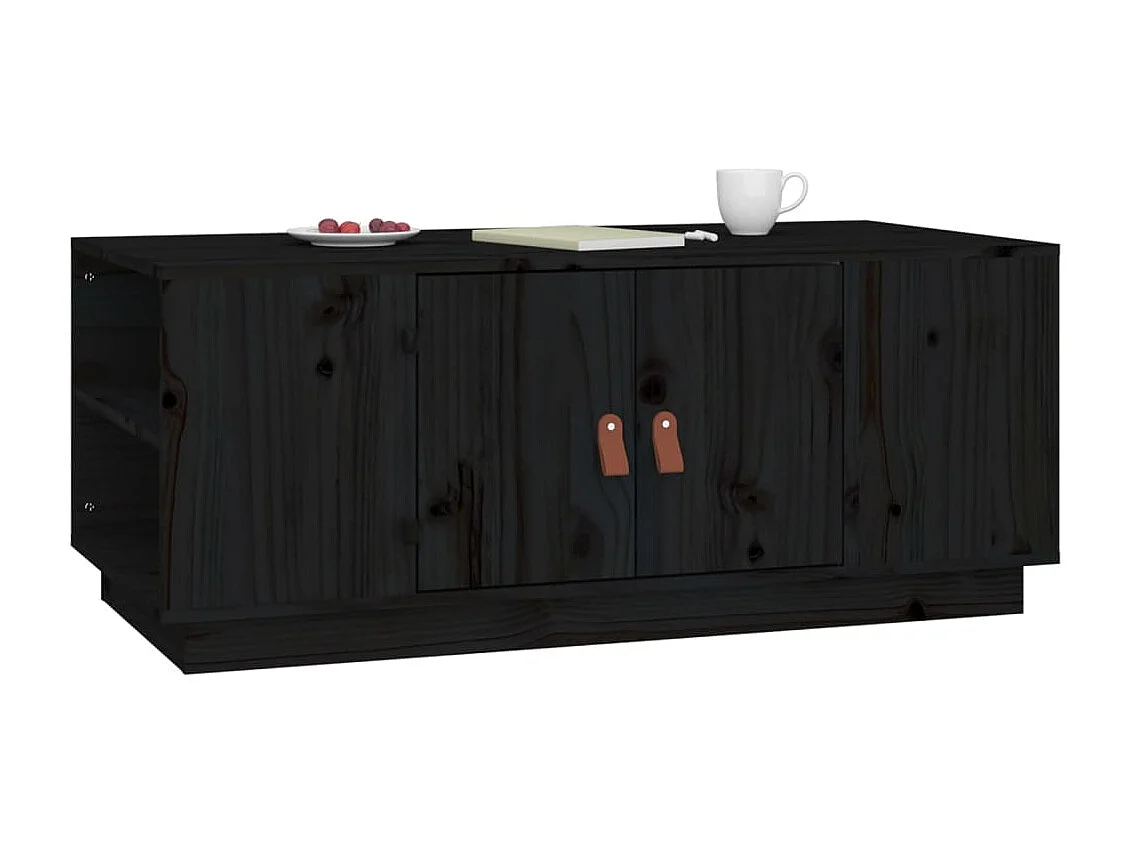 Table basse Noir 100x50x41 cm Bois massif de pin