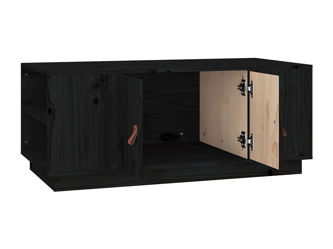 Table basse Noir 100x50x41 cm Bois massif de pin
