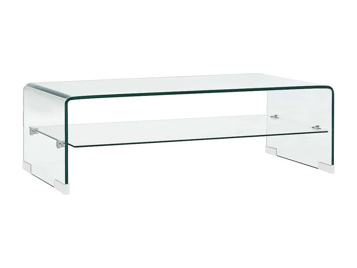 Table basse Clair 98x45x31 cm Verre trempé