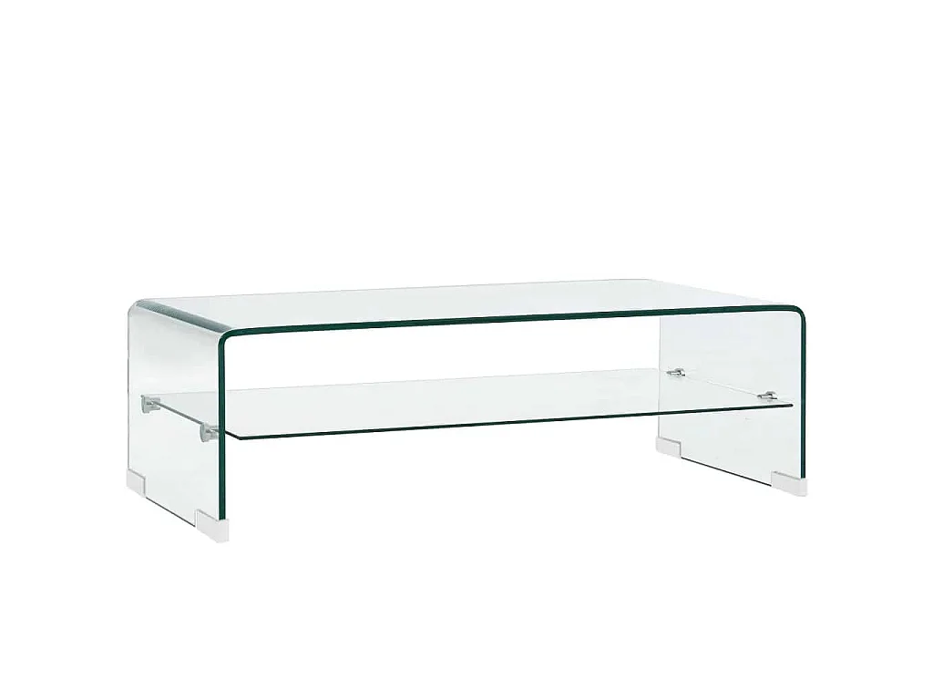 Mesa de centro 98x45x31 cm vidro temperado transparente