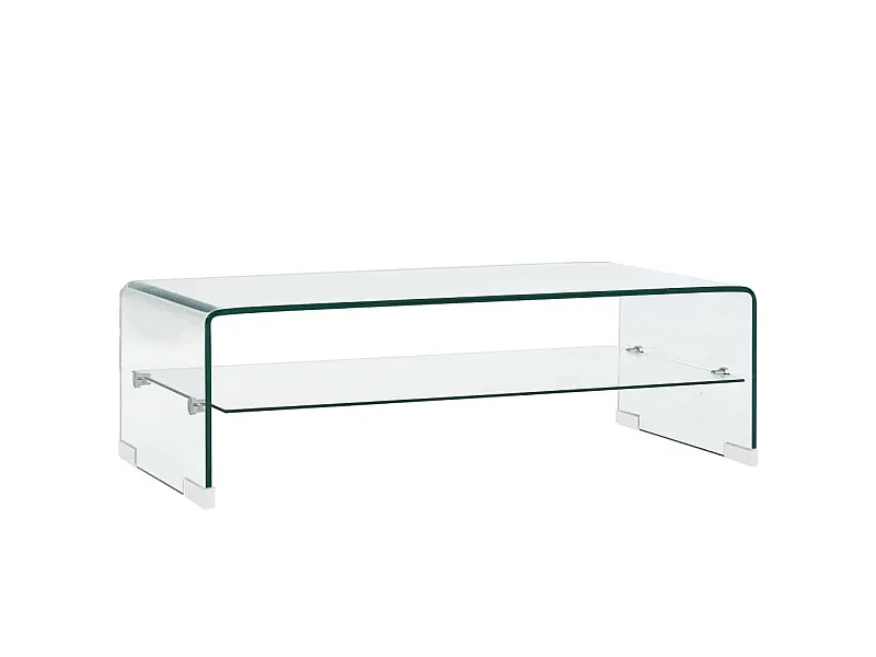 Tavolino da Salotto Trasparente 98x45x31 cm in Vetro Temperato