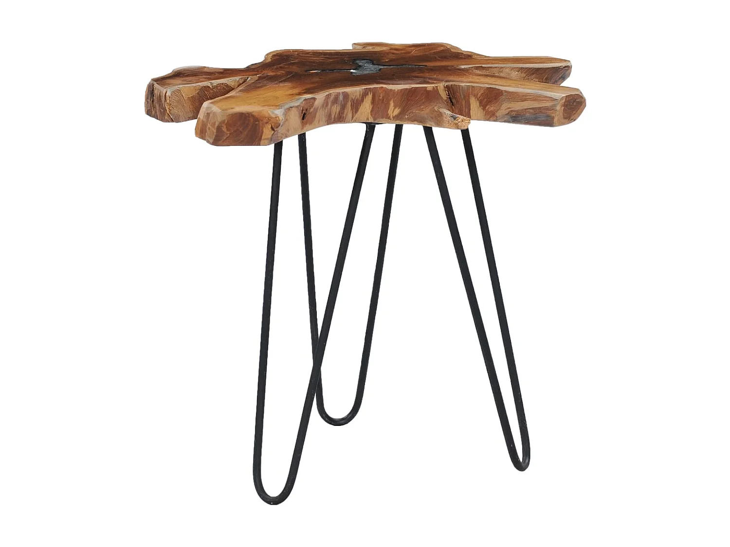 Table basse 70x45 cm Bois de teck massif et polyrésine
