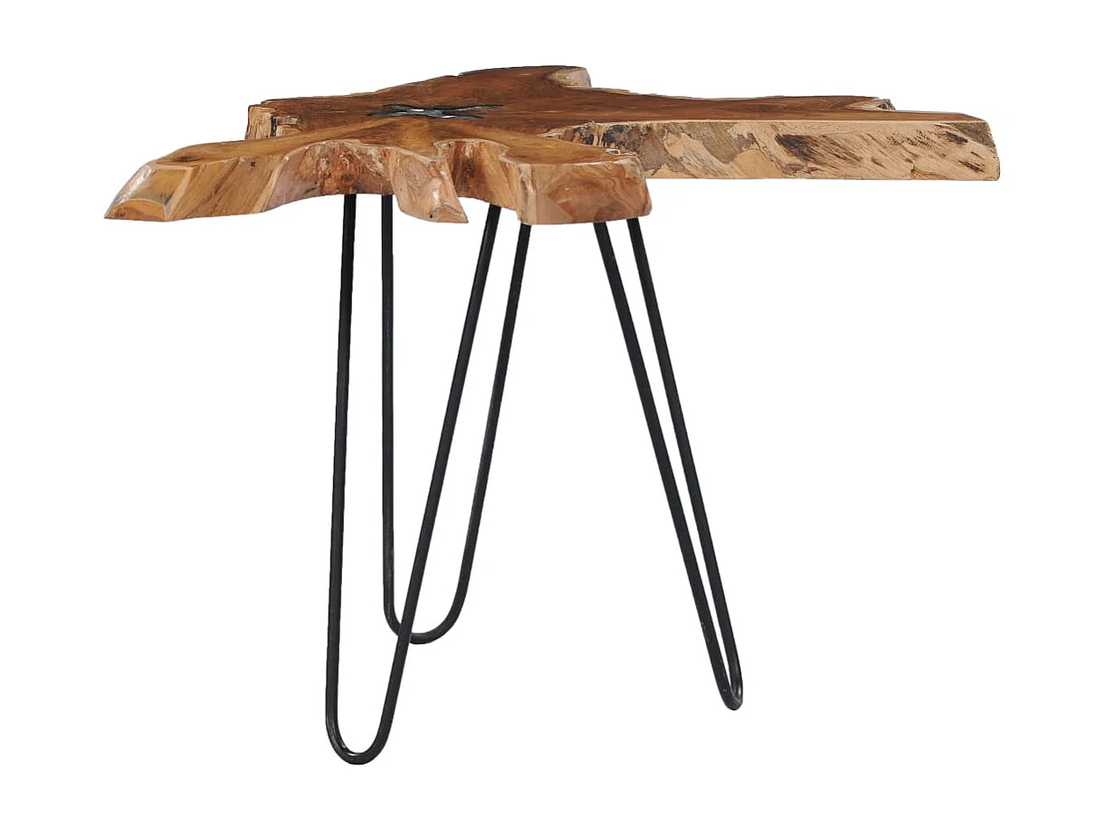 Table basse 70x45 cm Bois de teck massif et polyrésine