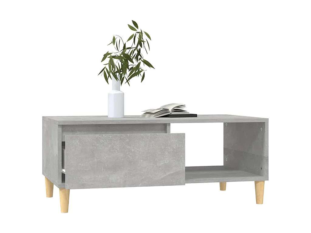 Table basse Gris béton 90x50x36,5 cm Bois d'ingénierie