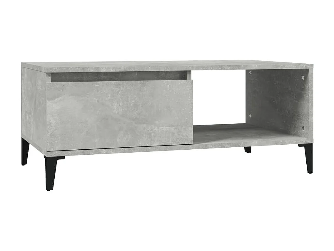 Table basse Gris béton 90x50x36,5 cm Bois d'ingénierie