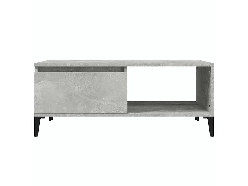 Mesa de centro madera contrachapada gris hormigón 90x50x36,5 cm