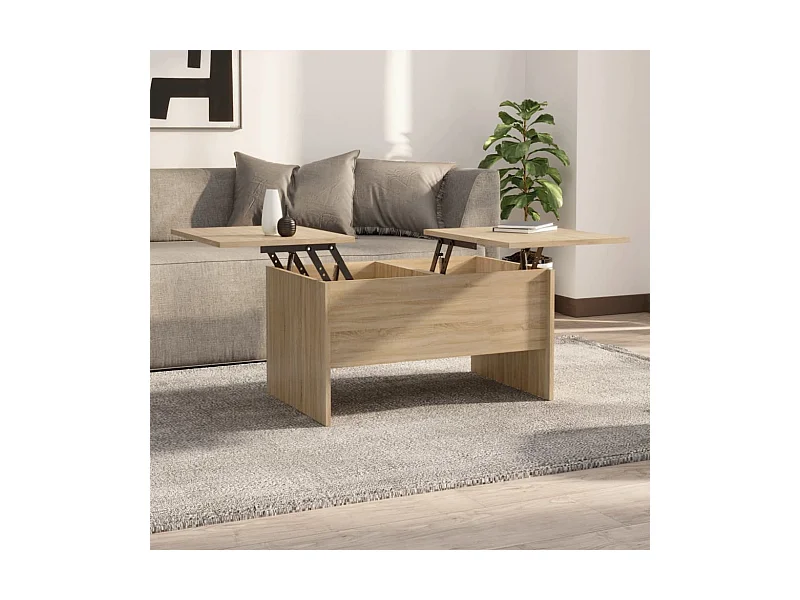 Salontafel 80x50x42,5 cm bewerkt hout sonoma eikenkleurig