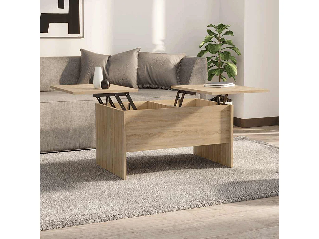 Table basse chêne sonoma 80x50x42,5 cm bois d'ingénierie
