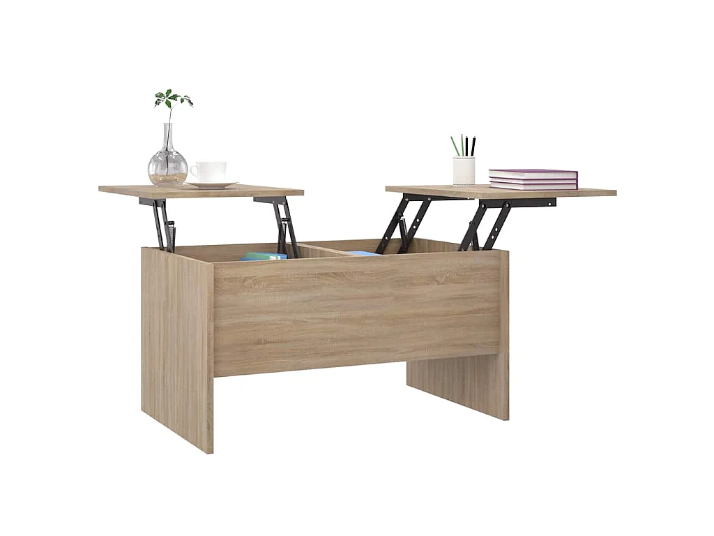 Table basse chêne sonoma 80x50x42,5 cm bois d'ingénierie