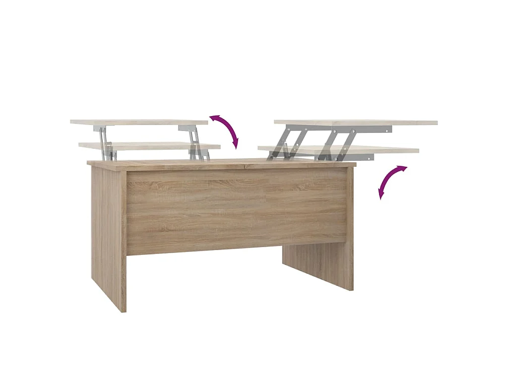 Table basse chêne sonoma 80x50x42,5 cm bois d'ingénierie