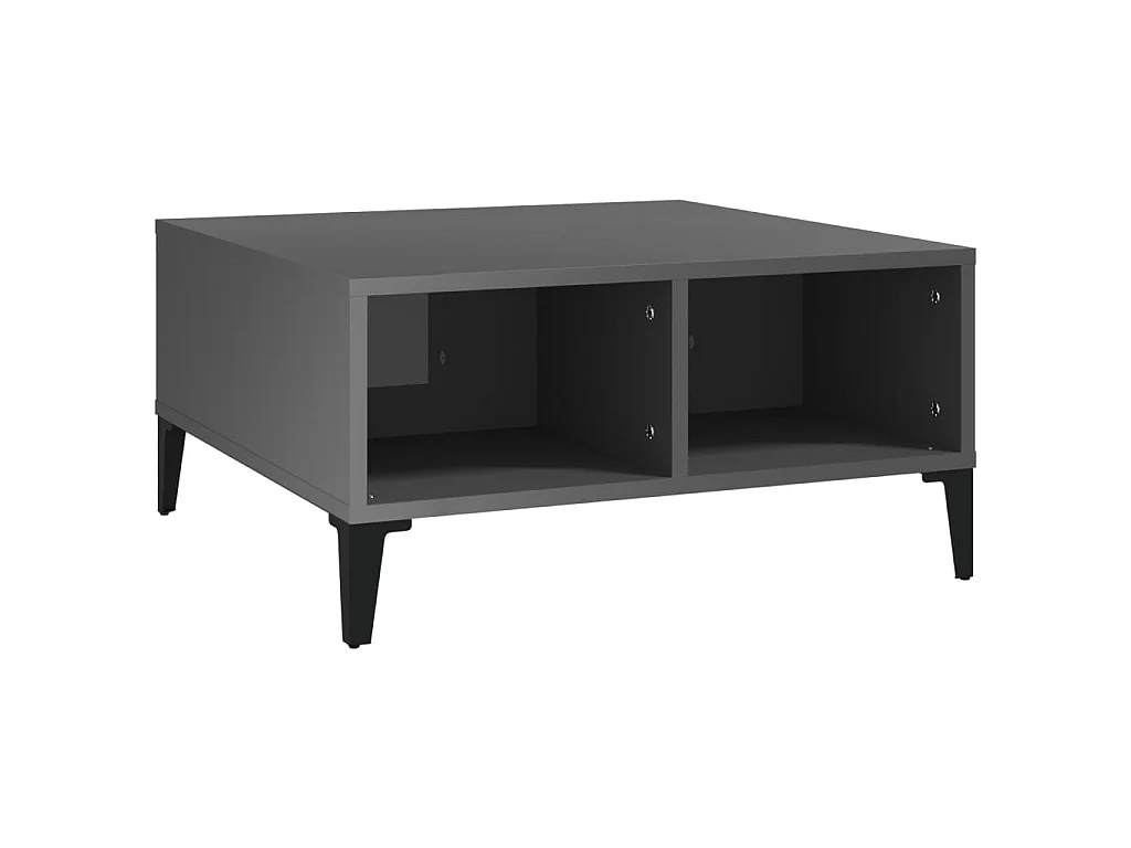 Couchtisch Hochglanz-Grau 60x60x30 cm Holzwerkstoff