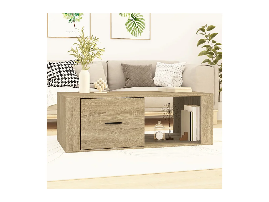 Table basse Chêne sonoma 100x50,5x35 cm Bois d'ingénierie