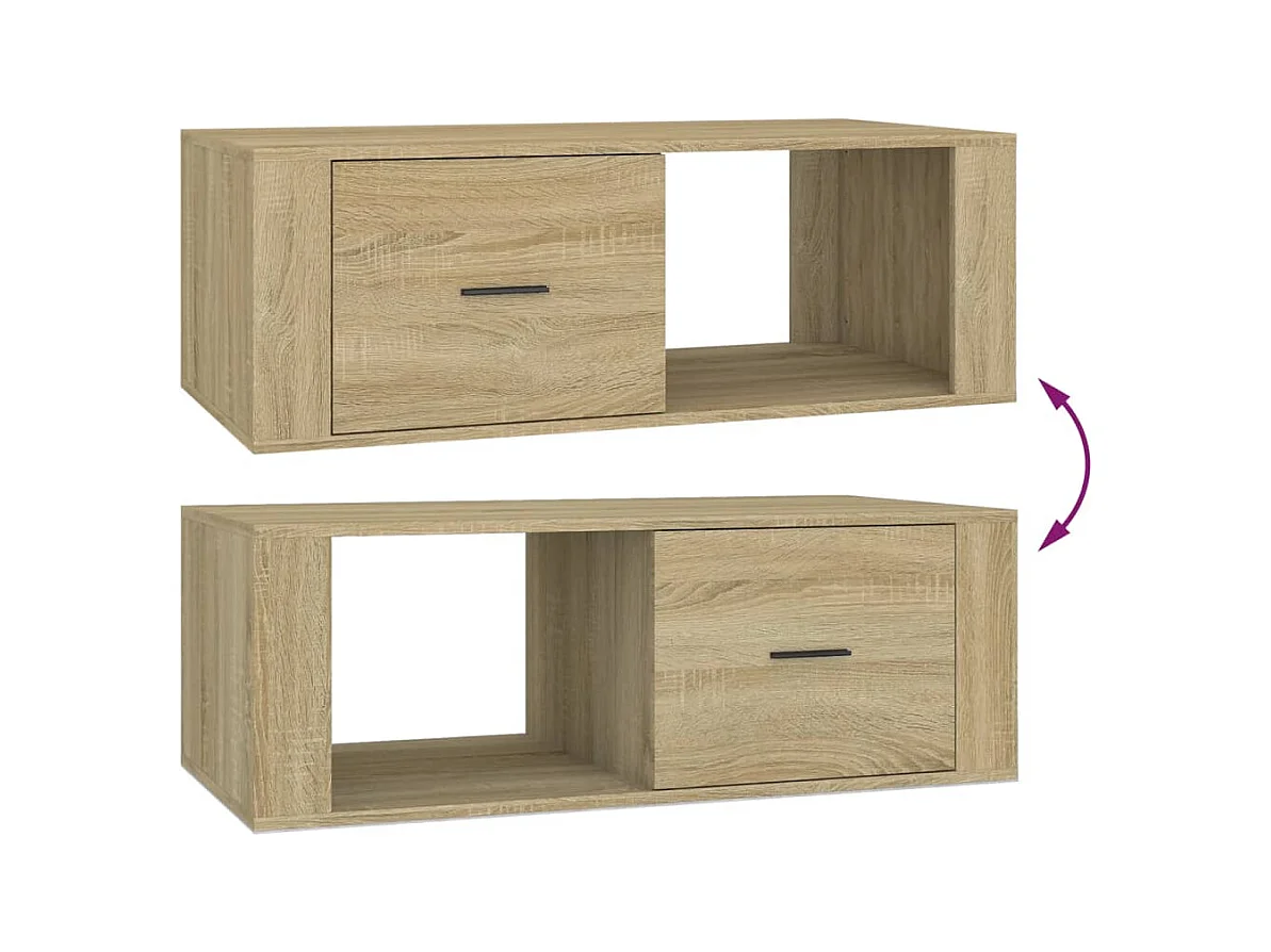Table basse Chêne sonoma 100x50,5x35 cm Bois d'ingénierie