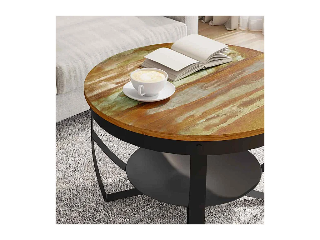Salontafel Ø 68x43 cm massief gerecycled hout