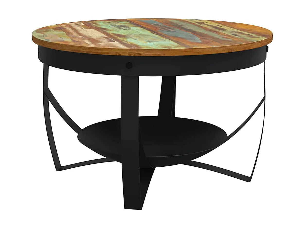 Couchtisch Ø68x43 cm Recyceltes Massivholz