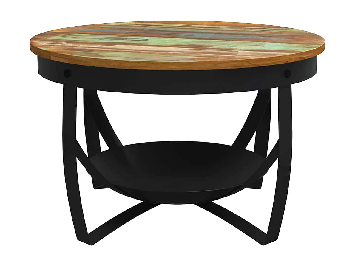 Couchtisch Ø68x43 cm Recyceltes Massivholz