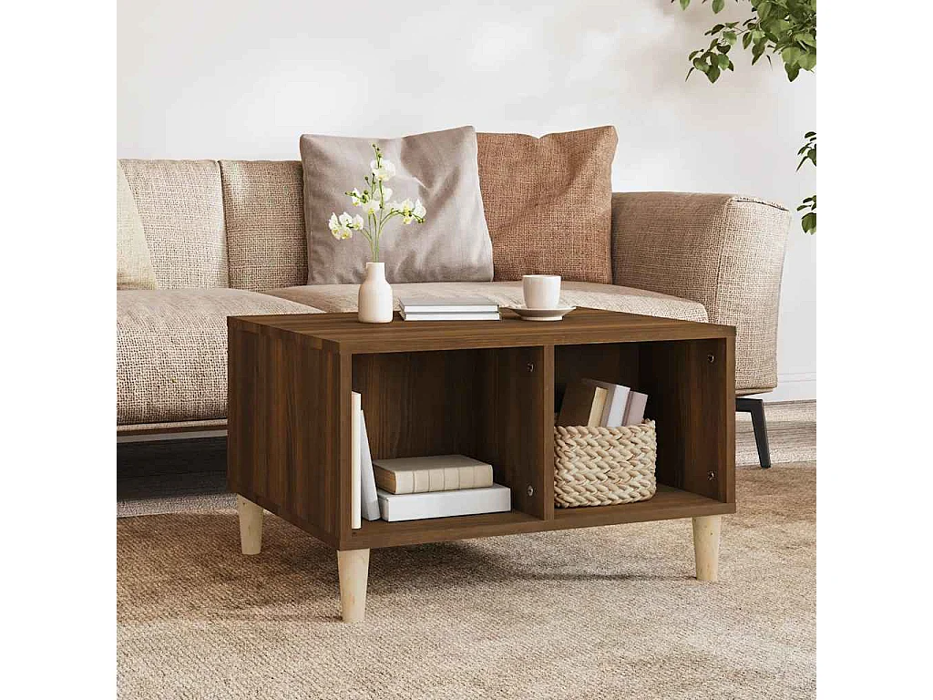 Mesa de centro 60x50x36,5cm derivados madeira carvalho castanho