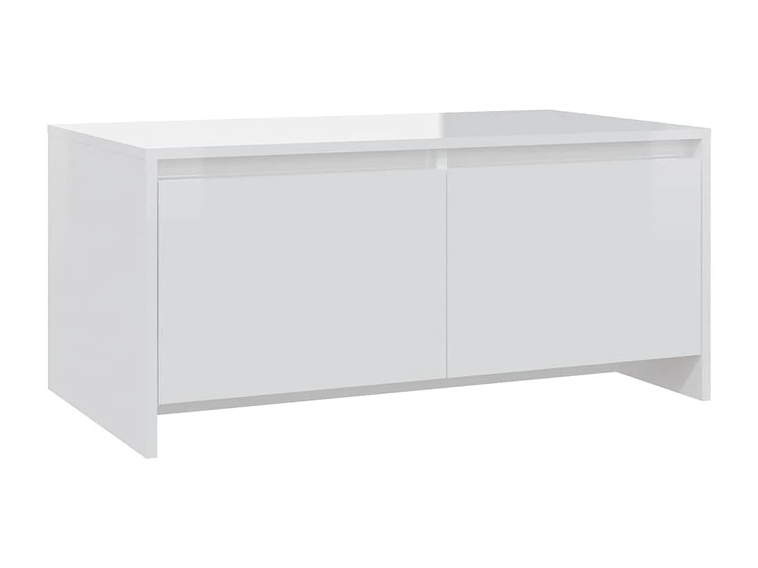 Table basse blanc brillant 90x50x41,5 cm bois d'ingénierie