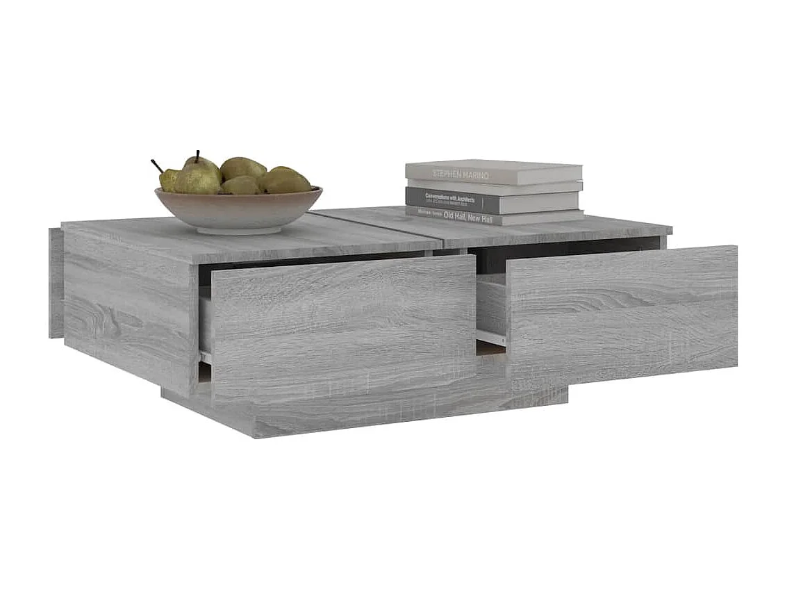 Table basse Sonoma gris 90x60x31 cm Bois d'ingénierie